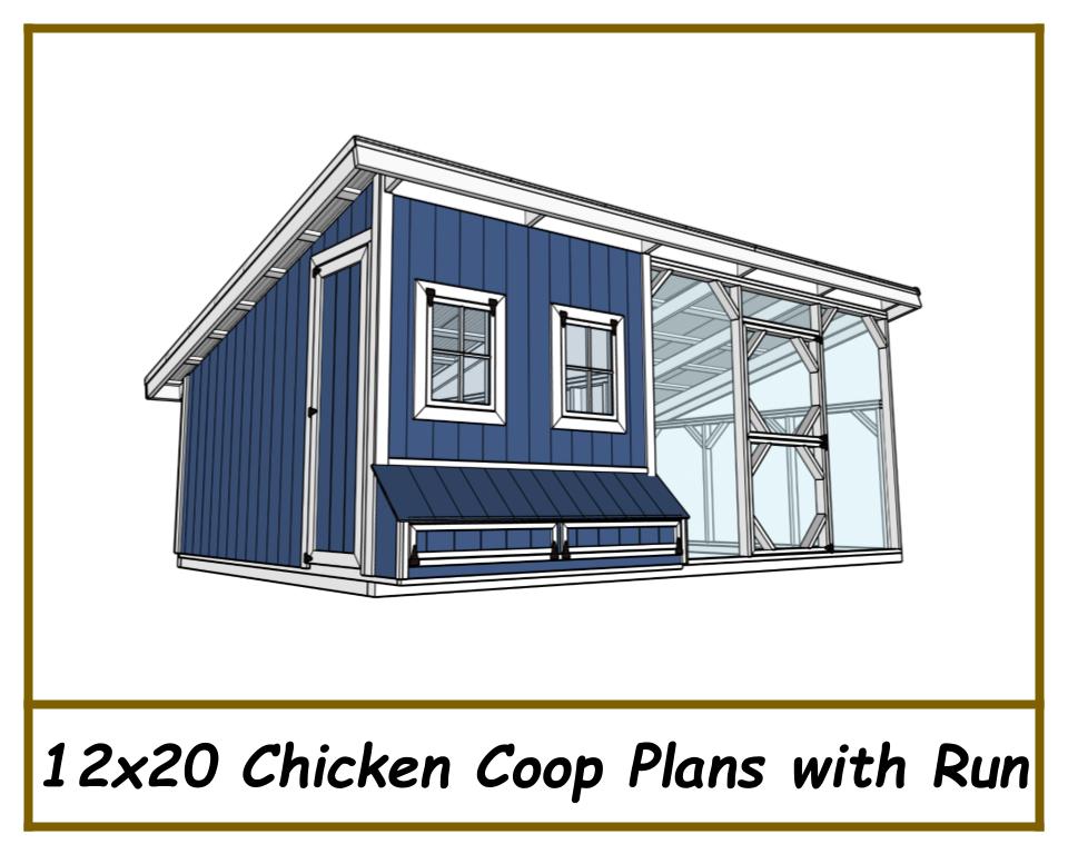12x20 Chicken Coop Plans with Run-TriCityShedPlans