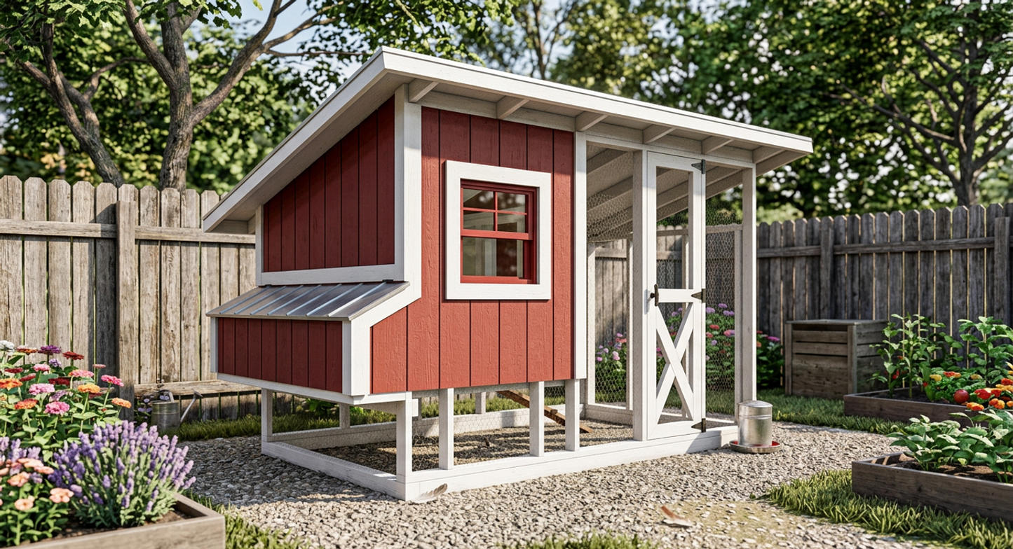 6x10 Chicken Coop Plans w/ Run-TriCityShedPlans