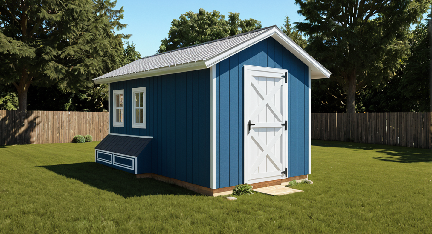 8x16 Chicken Coop Plans with Storage