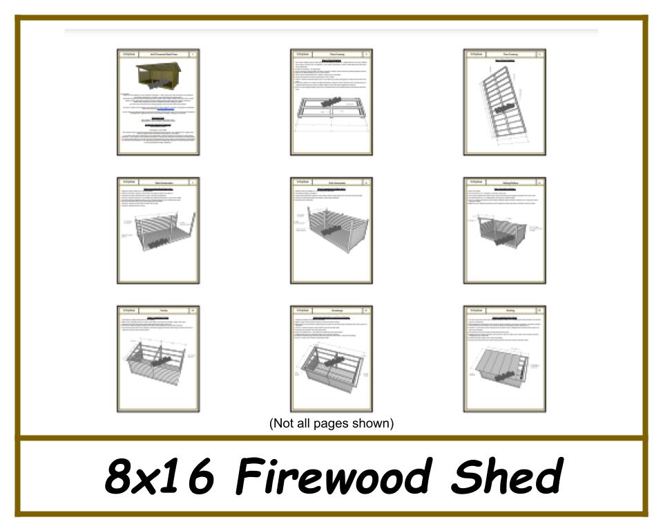 Firewood Shed Plans 8x16 - PDF Download