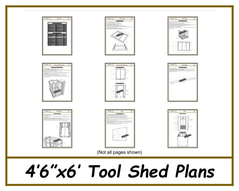 Tool Shed Plans 4'6"x6' - PDF Download