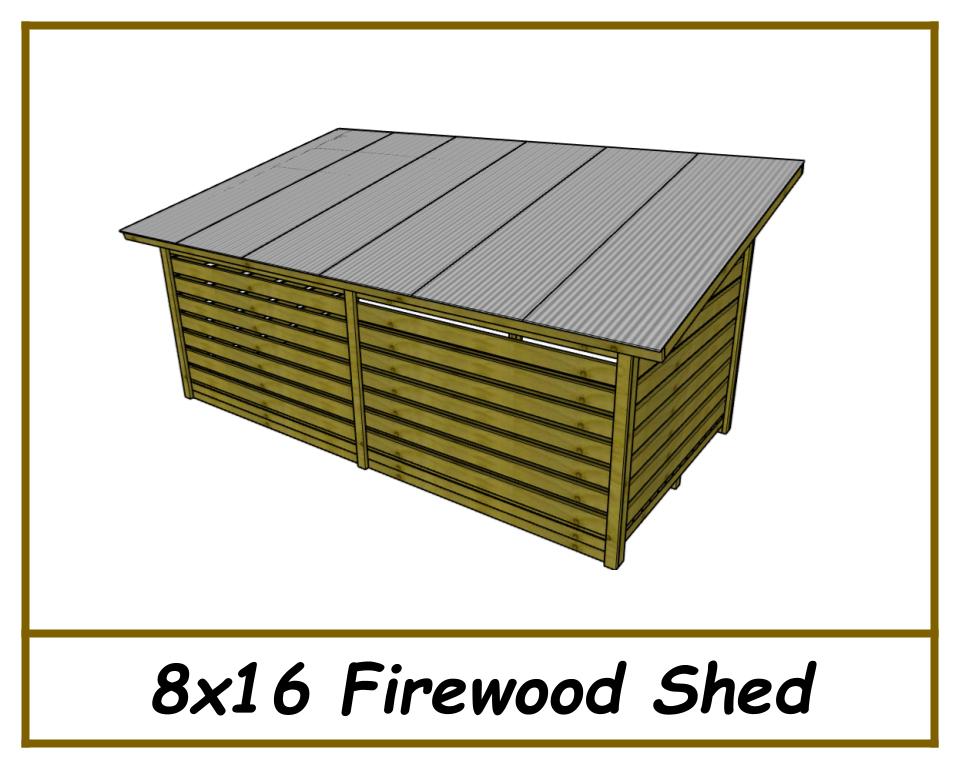 Firewood Shed Plans 8x16 - PDF Download