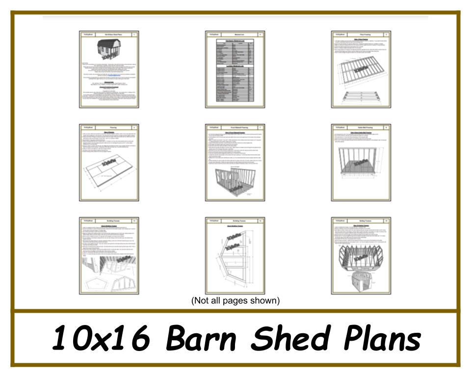 10x16 Barn Shed Plans