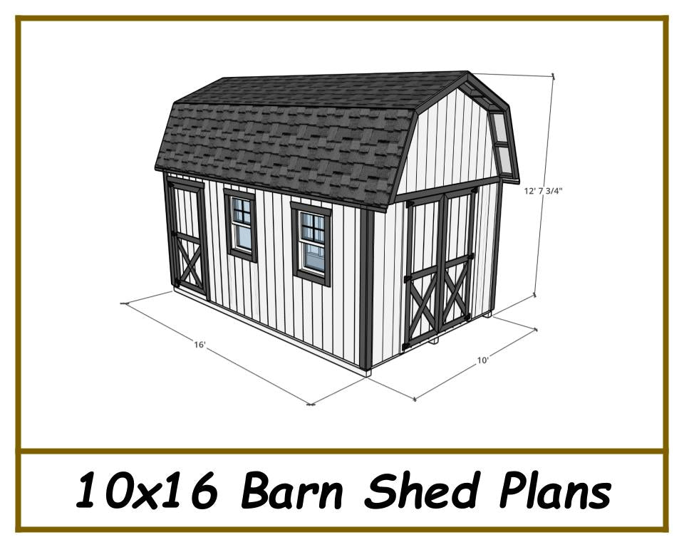 10x16 Barn Shed Plans