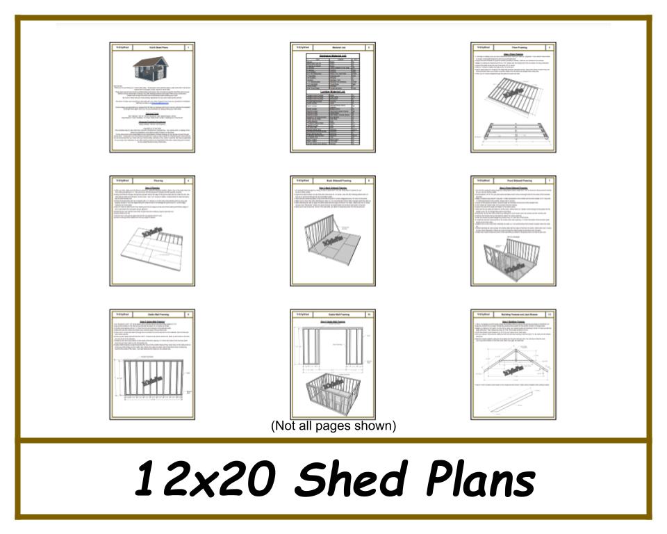 12x20 Storage Shed Plans