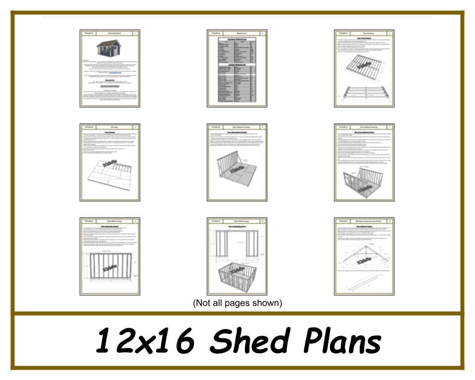 12x16 Storage Shed Plans