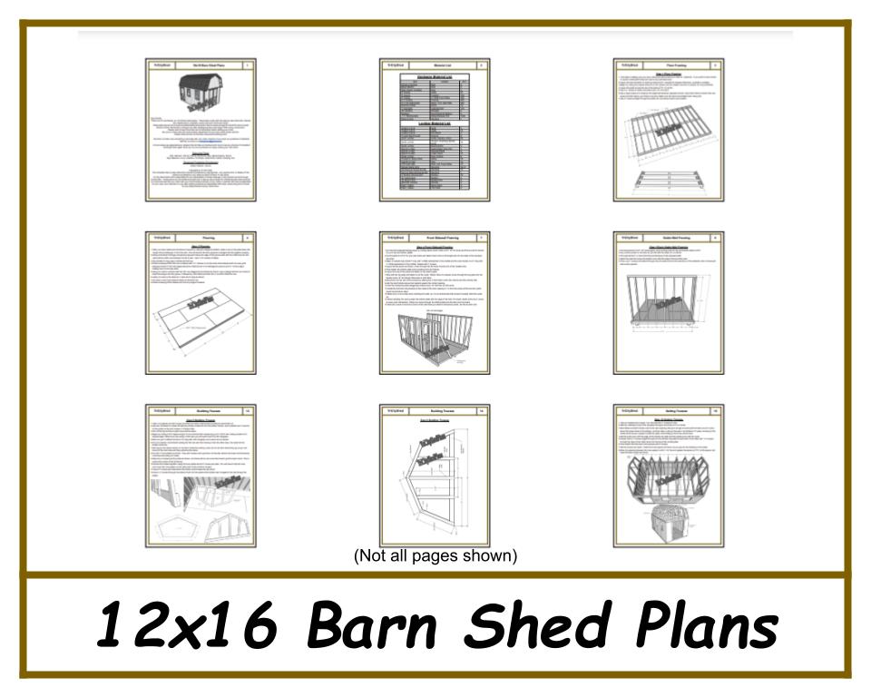 12x16 Barn Shed Plans