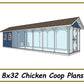8x32 Chicken Coop Plans with Run - Gable Chicken Coop