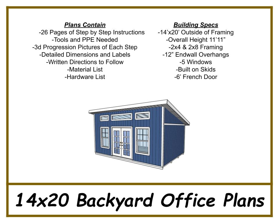 14x20 Backyard Office Plans