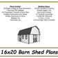16x20 Barn Shed Plans