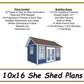 10x16 She Shed Plans