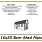 10x20 Barn Shed Plans