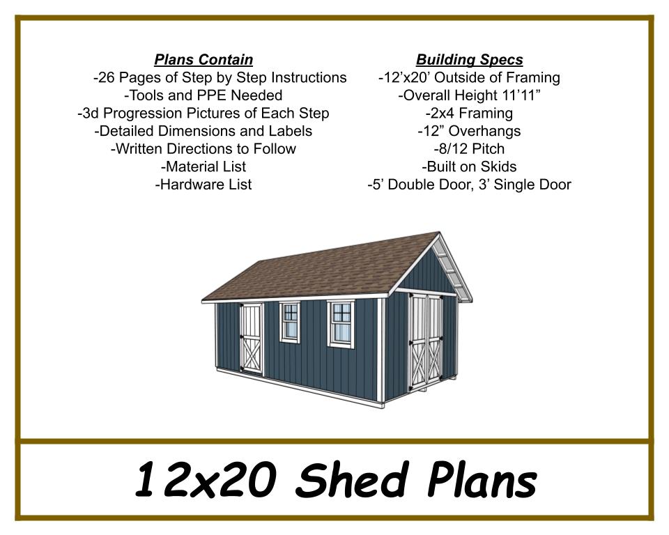 12x20 Storage Shed Plans