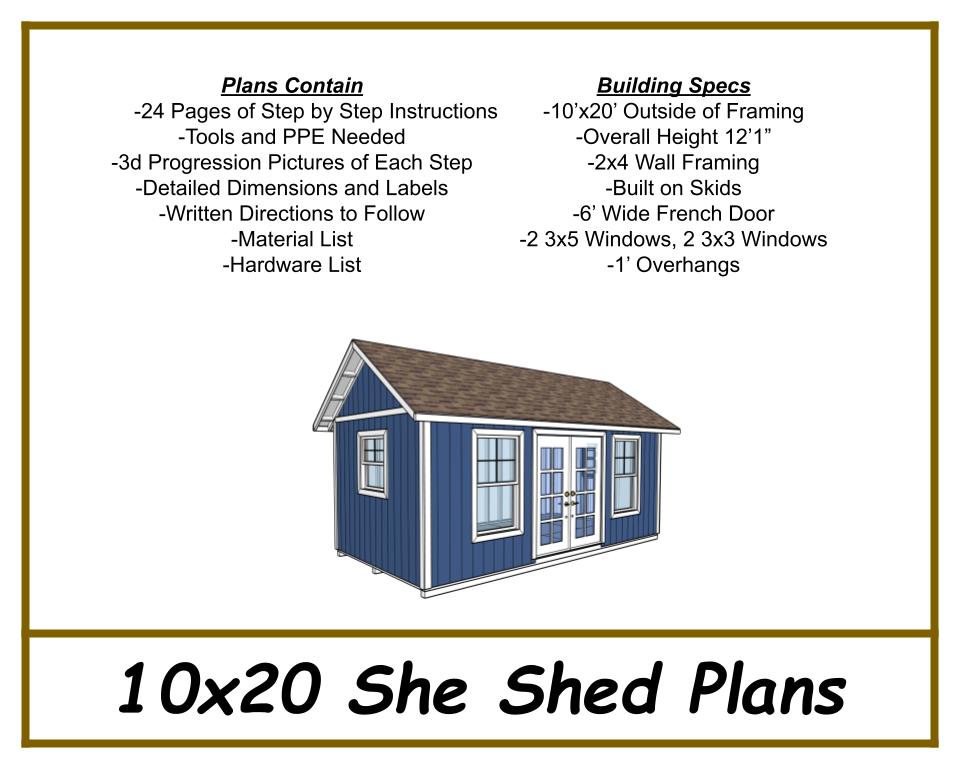 10x20 She Shed Plans