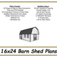 16x24 Barn Shed Plans