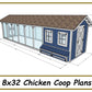 8x32 Chicken Coop Plans with Run - Gable Chicken Coop