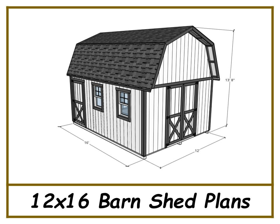 12x16 Barn Shed Plans