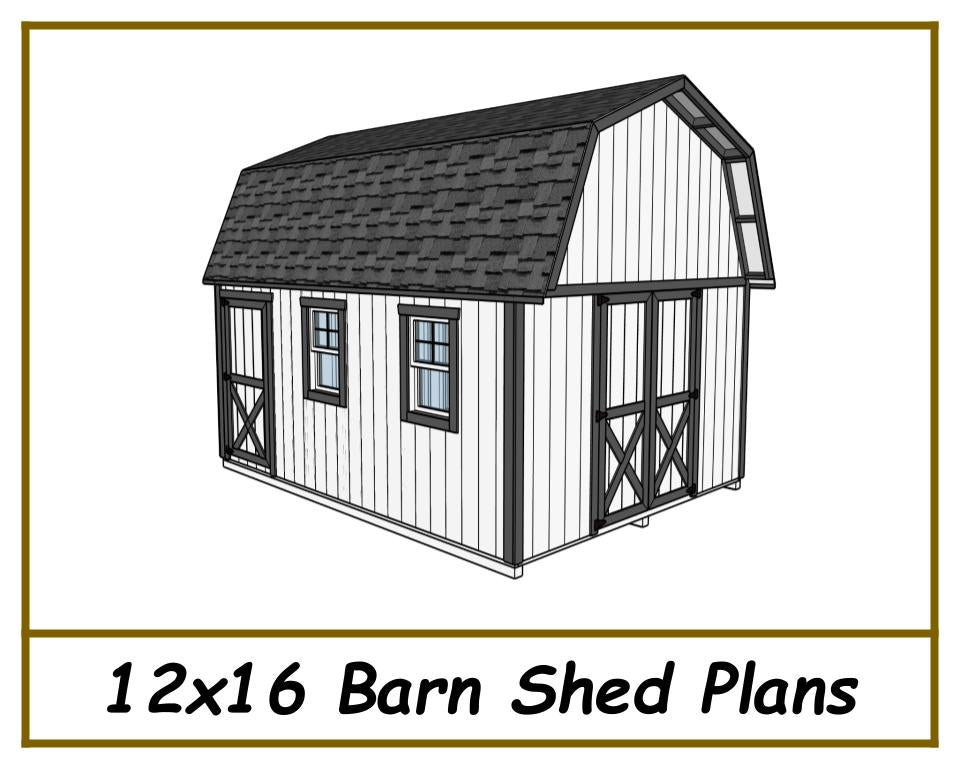 12x16 Barn Shed Plans