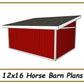 12x16 Horse Barn Plans - 1 Stall