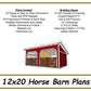 12x20 Horse Barn Plans - 2 Stall