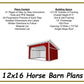 12x16 Horse Barn Plans - 1 Stall