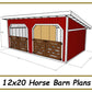12x20 Horse Barn Plans - 2 Stall