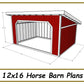 12x16 Horse Barn Plans - 1 Stall