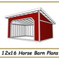 12x16 Horse Barn Plans - 1 Stall