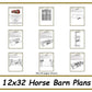 12x32 Horse Barn Plans - 2 Stalls with Storage