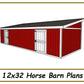 12x32 Horse Barn Plans - 2 Stalls with Storage