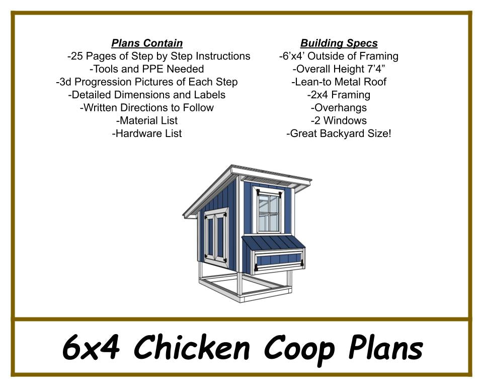 6x4 Chicken Coop Plans