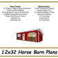 12x32 Horse Barn Plans - 2 Stalls with Storage