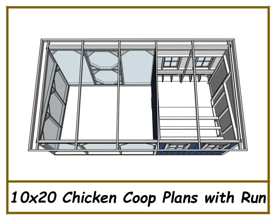 10x20 Chicken Coop Plans with Run-TriCityShedPlans