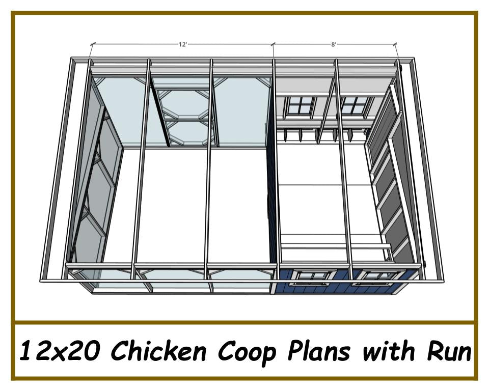 12x20 Chicken Coop Plans with Run-TriCityShedPlans