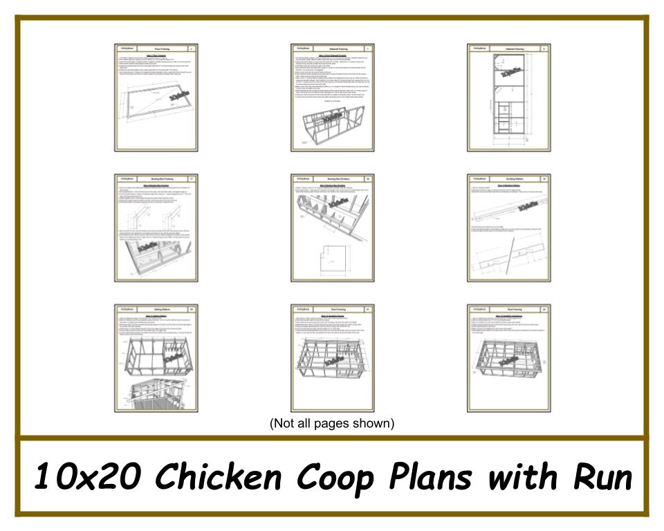 10x20 Chicken Coop Plans with Run