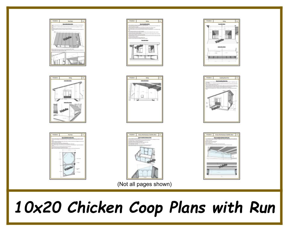 10x20 Chicken Coop Plans with Run
