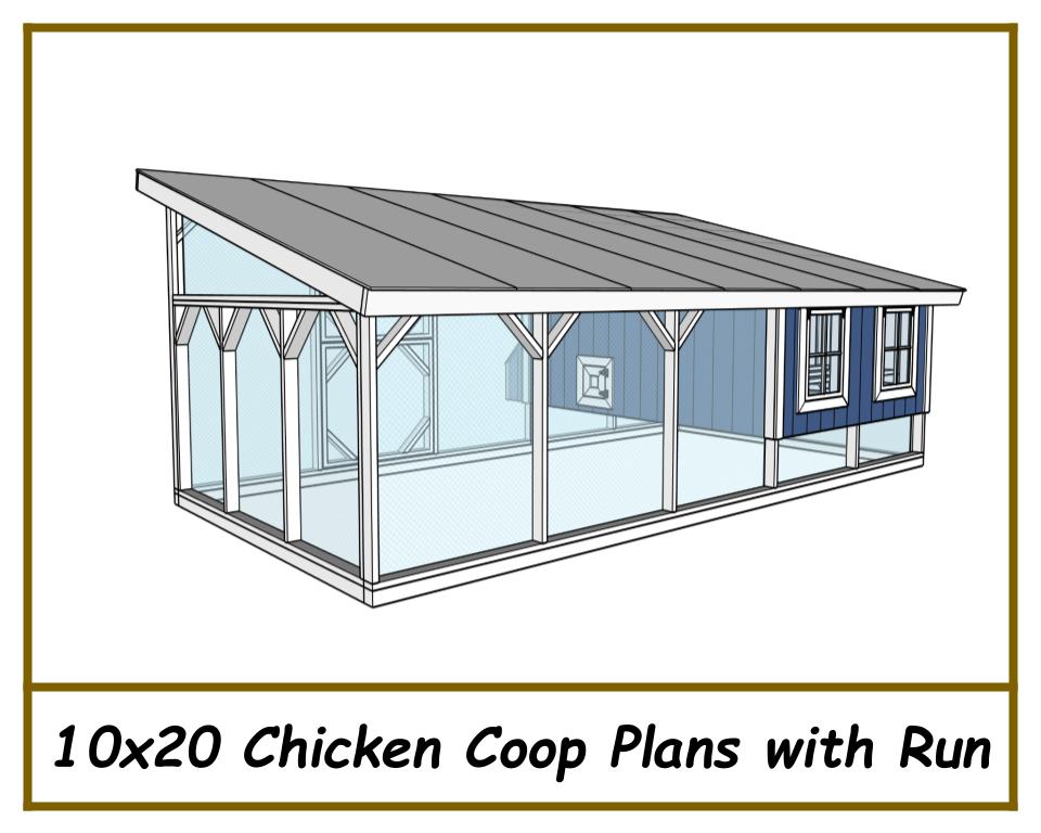 10x20 Chicken Coop Plans with Run