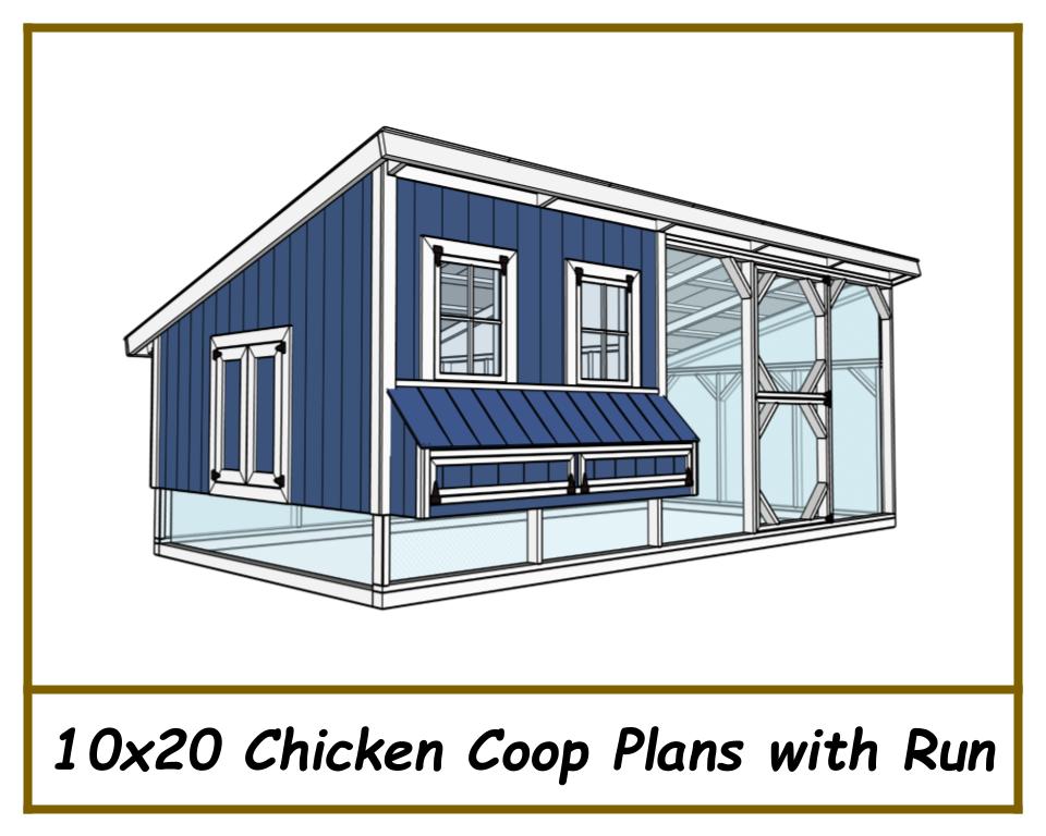 10x20 Chicken Coop Plans with Run