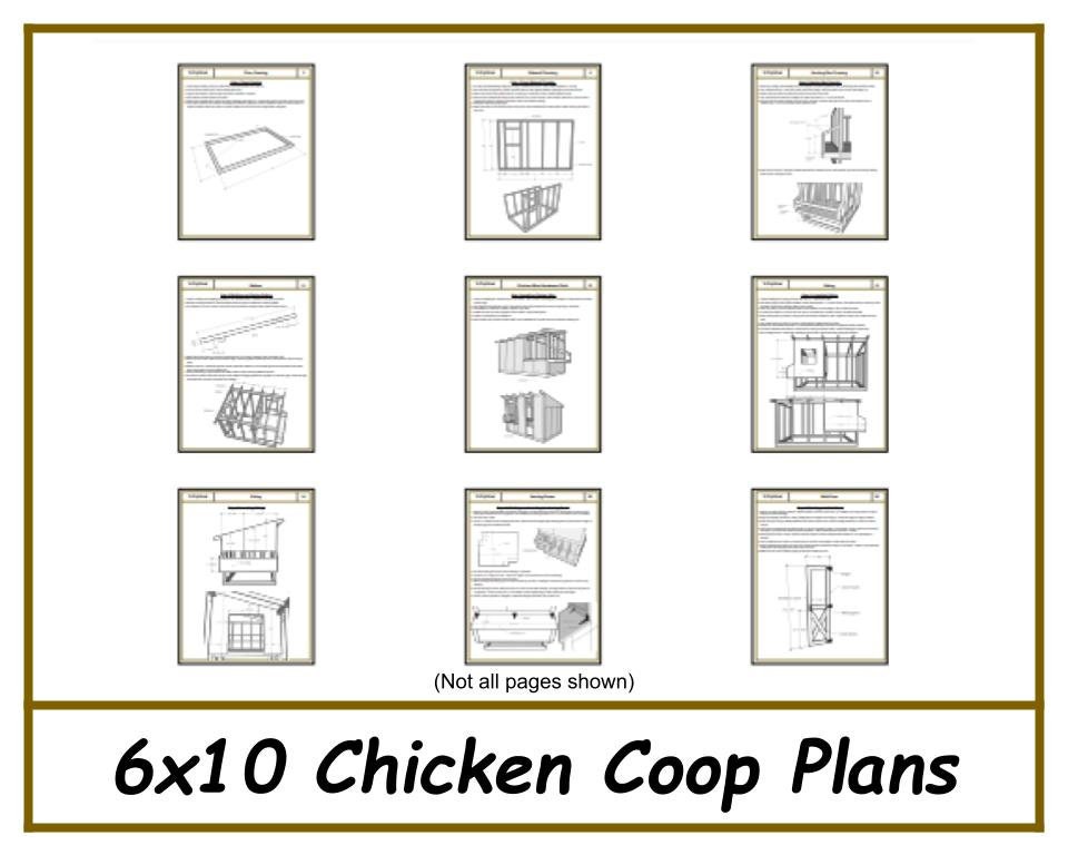 Digital - 6x10 Chicken Coop Plans W/ Run