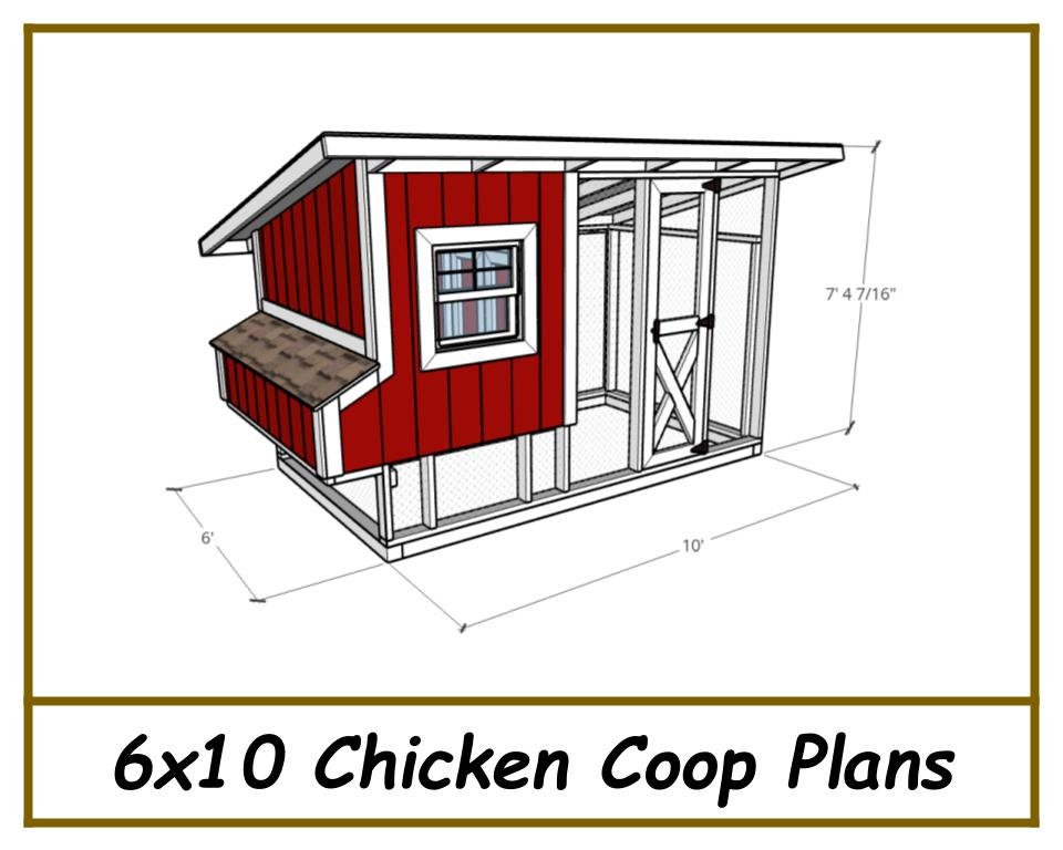 Digital - 6x10 Chicken Coop Plans W/ Run