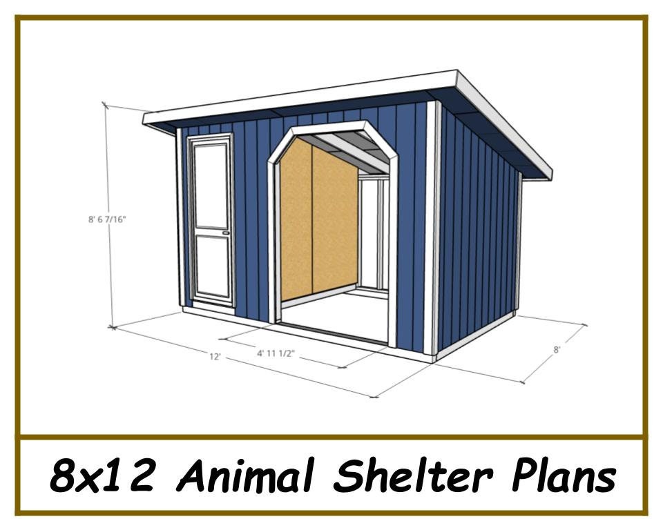 Digital - 8x12 Animal Shelter Plans