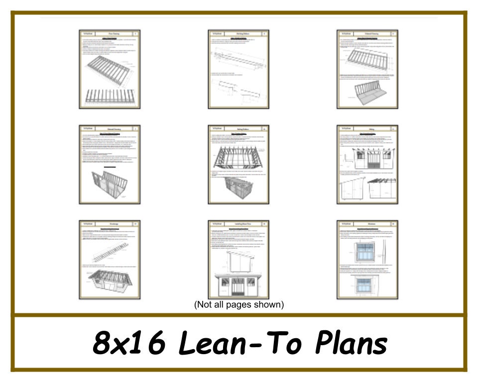 Digital - 8x16 Studio Lean-To Plans
