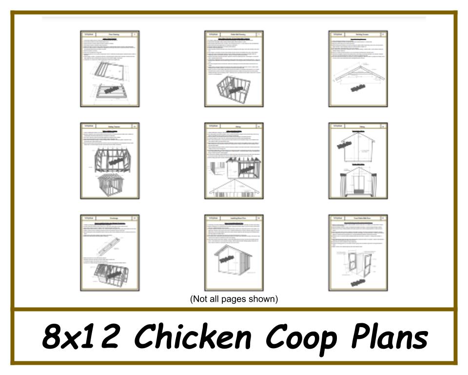 8x12 Chicken Coop Plans w/ Run-TriCityShedPlans