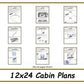 12x24 Gable Cabin Plans-TriCityShedPlans