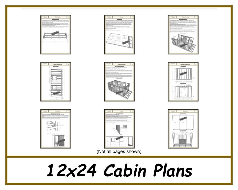 12x24 Gable Cabin Plans-TriCityShedPlans