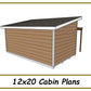 12x20 Lean-To Cabin Plans-TriCityShedPlans