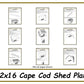 12x16 Cape Cod Shed Plan-TriCityShedPlans