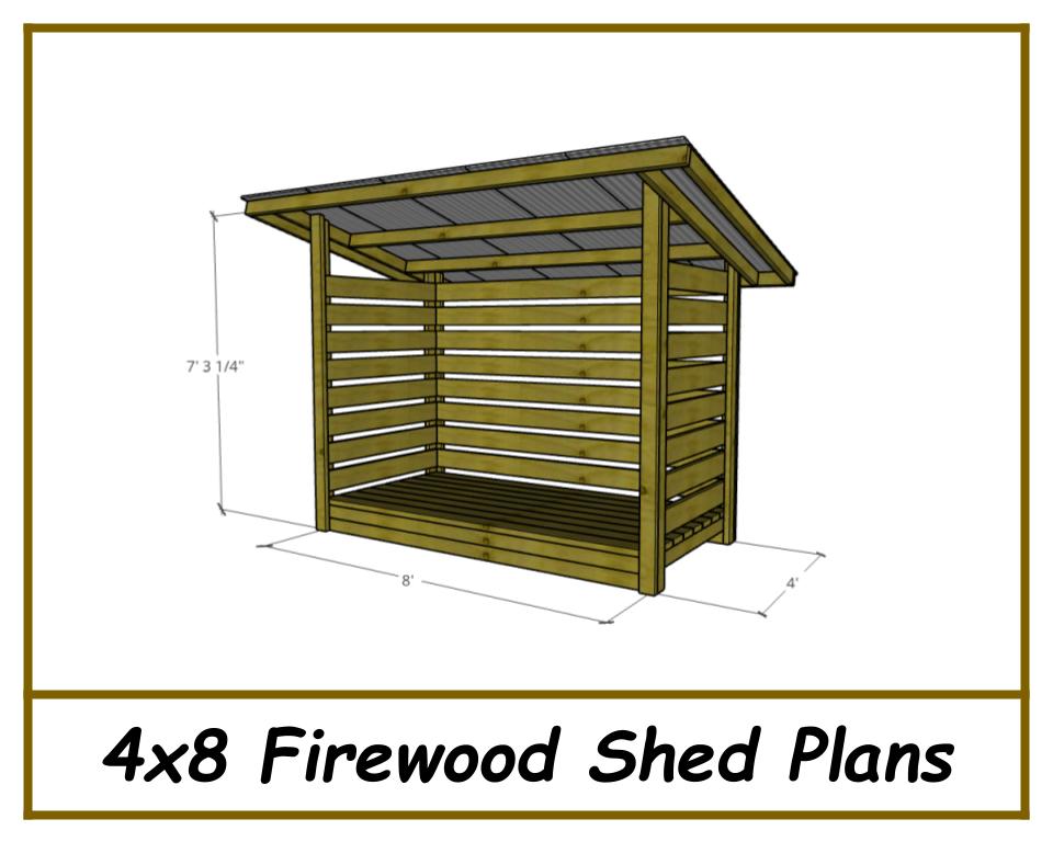 4x8 Firewood Shed Plans-TriCityShedPlans