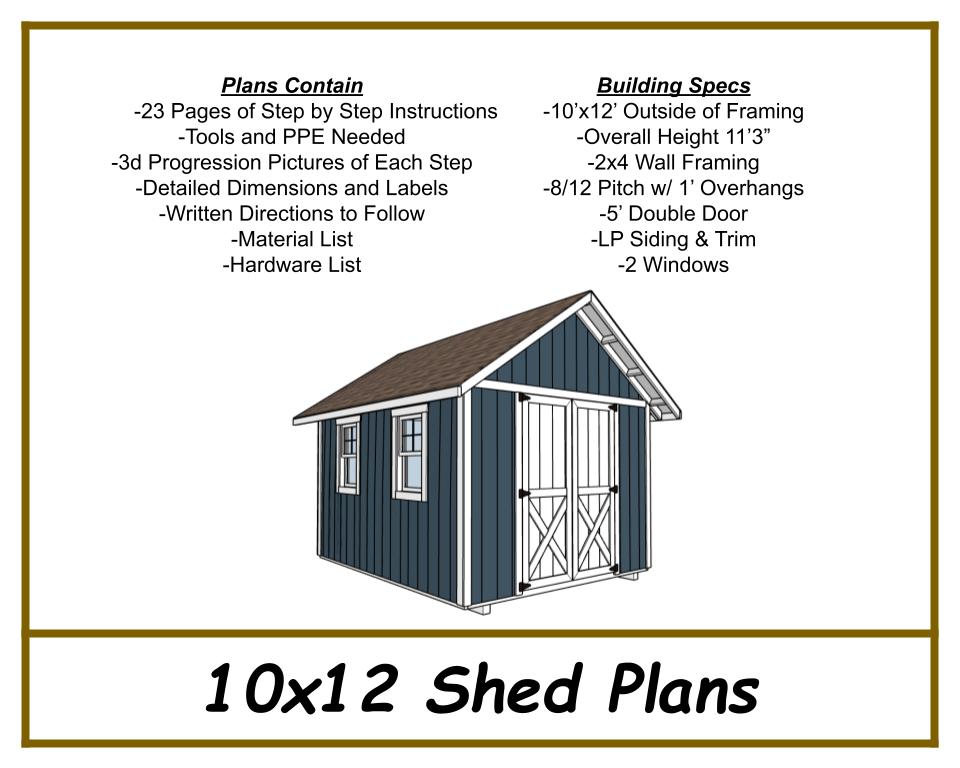 10x12 Storage Shed Plans-TriCityShedPlans