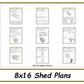 8x16 Garden Shed Plans-TriCityShedPlans
